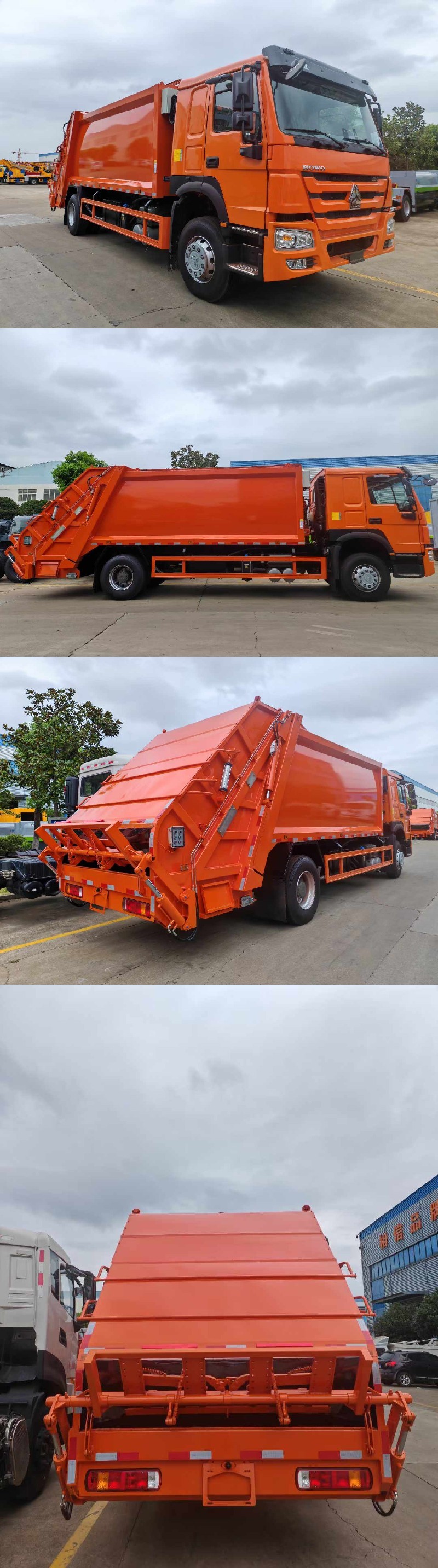 4x2 Japanese Sinotruck Howo Garbage Compacted Truck With 10 Cbm To 12 Cbm Volume
