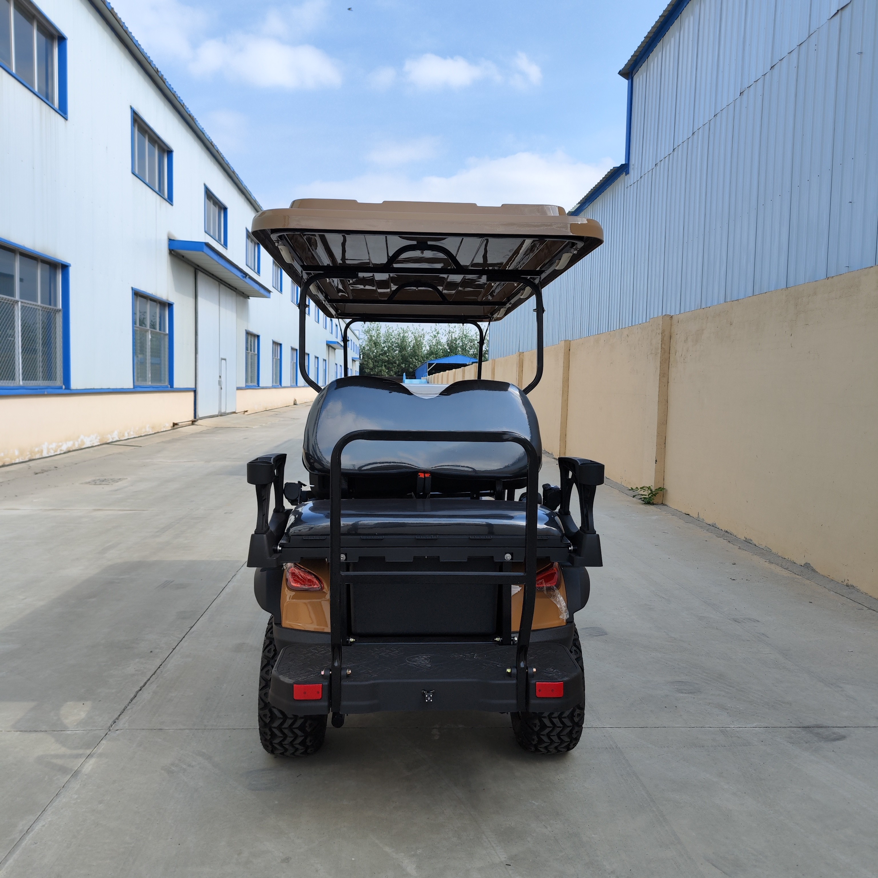 Electric Utility Custom Khaki Daily Use Golf Cart 6 Seater 72V Lithium Battery