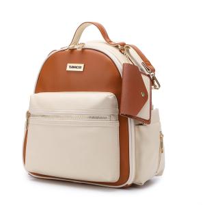 Wholesale New PU Leather Mommy Nappy Bag Portable Baby Bottle Backpack Multifunction Travel Maternity Diaper Bag witth Stroller Strap from china suppliers