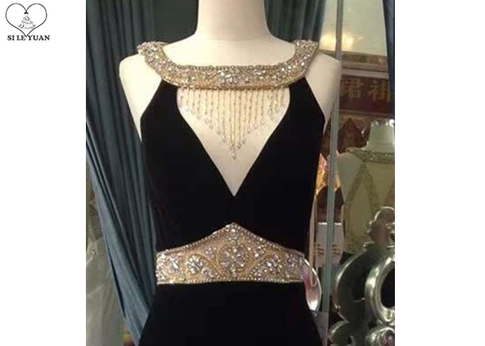 Luxury Mermaid Style Prom Dress , Small Tail Sleeveless Ball Gown Top Hollow