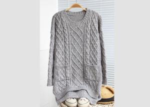 Wholesale Cables Leisure Loose Womens Knit Pullover Sweater For Young Girl Colleague Style from china suppliers