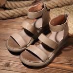 S481 2020 New Sandals Women'S Summer Handmade Original Leather Slope Heel