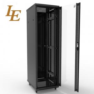 China Cold Rolled Steel Network Server Cabinet 18 - 47U Height With Tempered Glass Front Door on sale