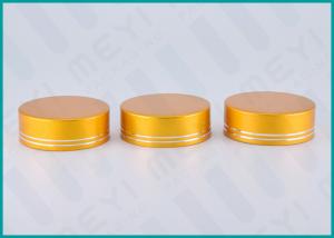 China Matt Gold Lined Aluminum Screw Top Caps 38/410 For Health Care Products Containers on sale