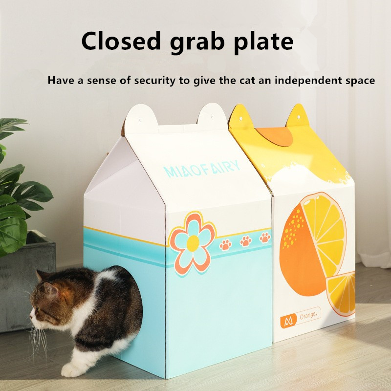 milk carton cat bed