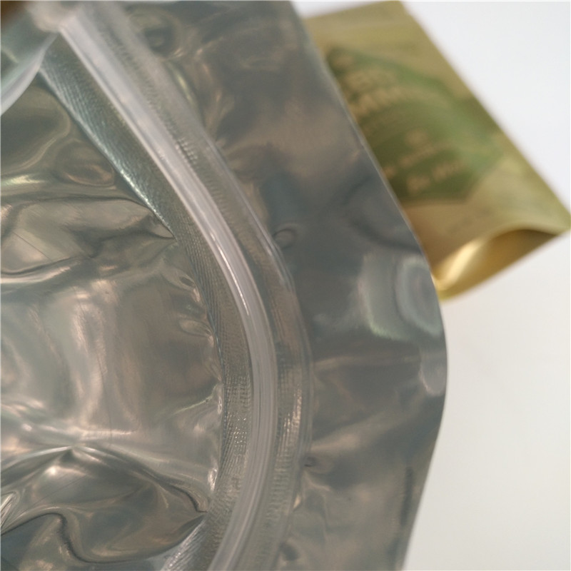 Digital Printing Matte Gold Stand Up Zipper Pouch Small Proof Mylar Bag For Weeds