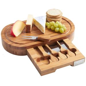 Wholesale Outdoor Indoor Bamboo Cheese Board Cutlery Knife Set With Laser Or Burned Logo from china suppliers