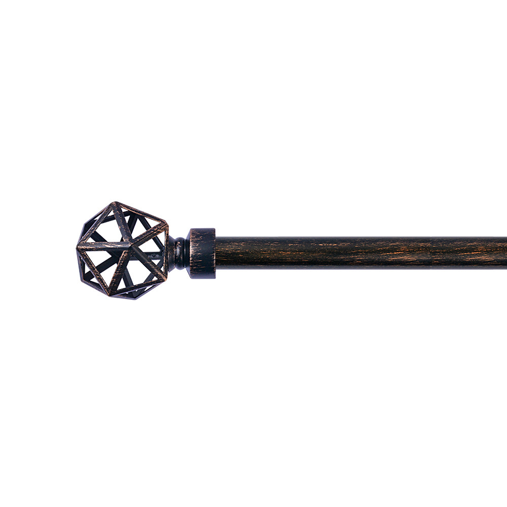 Black And Copper Color 28mm Pipe Curtain Rods Set For Bedroom