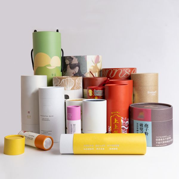 Customizable High Density Paper Tubes Packaging Food Grade Cardboard Cylinders With Lids