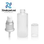 Clear Frosted Lotion Container Plastic Refillable Travel Lotion Bottle Pump Gold