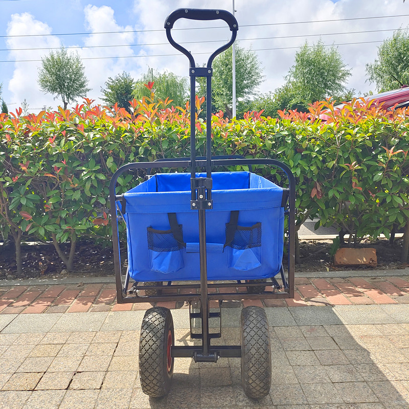 Adjustable Handle Collapsible Utility Beach Cart 3.00-4 Wheels Tools Trolley Folding Wagon