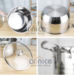 Soup Cooking Canteens Stainless Steel Cookware Set 10pcs Modern Design Style