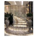 White Marble Carved Stair Treads And Risers for European Apartment Interior in