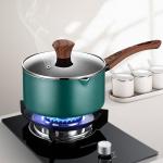 Small Kitchen Sauce Pans With Wooden Handle Non Stick 16 / 18 / 20cm