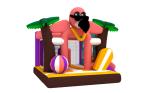 OEM Outdoor Bounce House Combo Flamingo Cartoon Theme Inflatable Bouncer With