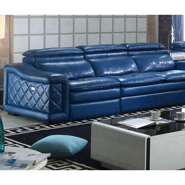BN Multifunctional Sofa Modern Minimalist L Shape Combination with Top Layer Cowhide and USB Interface Electric Recliner