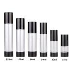 Black PP Airless Bottle Round Empty Lotion Bottle Eco Friendly