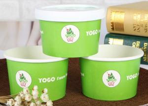 Wholesale Double PE Coated Disposable Ice Cream Cups With Lids , Paper Ice Cream Bowls from china suppliers