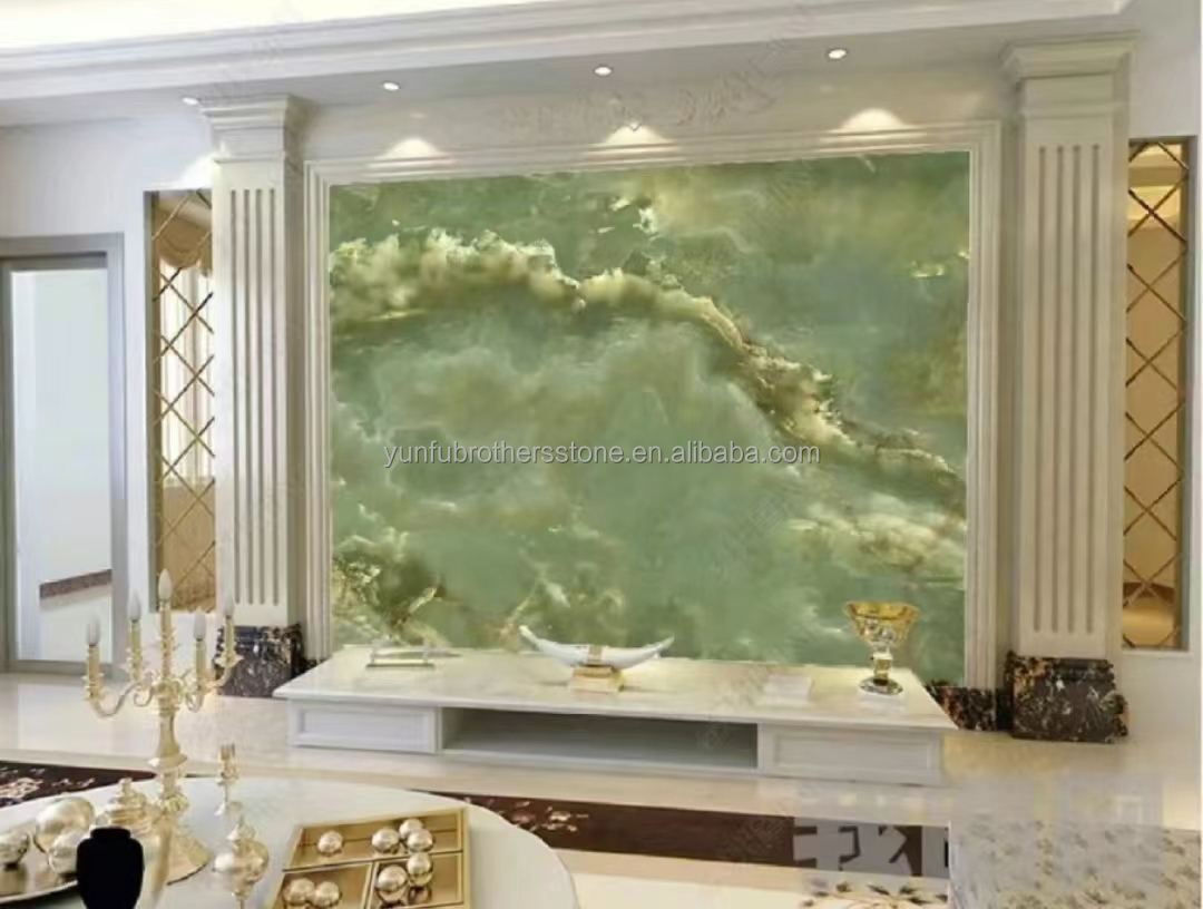 Natural Green Jade Onyx Marble Slabs for Modern Graphic Design and Table Background