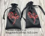 Beige Satin Drawstring Bag For Shoe,Purple Satin Pouch With Ribbon,Logo Satin