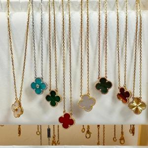 Wholesale Malachite Jewelry 18k Solid Gold Necklace Replica Jewelry VAN Four Leaf Clover Necklace from china suppliers