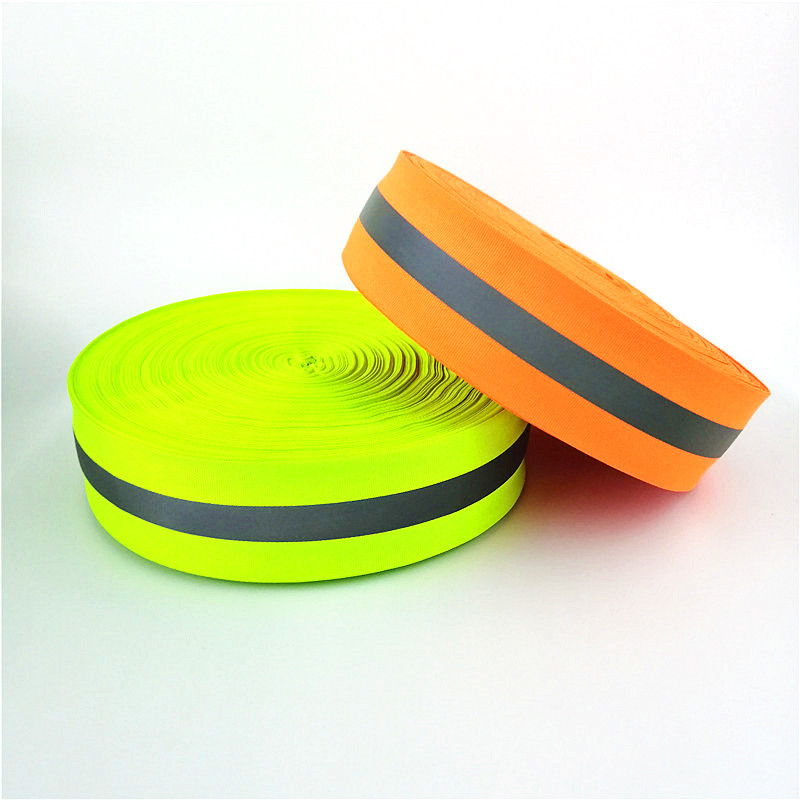 Colorful Elastic Reflective Webbing Strips Sew On Clothing For Safety Warning