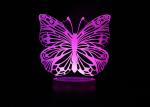 Butterfly Kids 3D LED Illusion Lamps Remote Control Timer White ABS Base