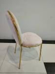 Round Velvet Fabric 45cm 92cm Wrought Iron Dining Chair