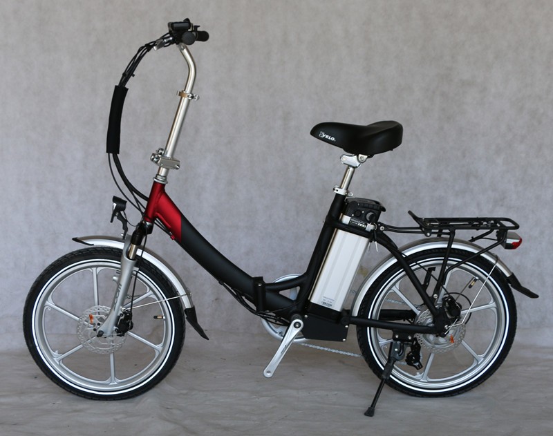 Aluminum Alloy Frame 20" Female Folding Electric Bicycle 6 Speed With Integrated Wheel