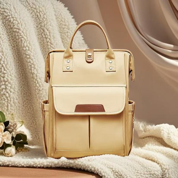 Large Capacity Multi-Functional Diaper Bag for Moms Geometric Pattern Waterproof Cotton Handheld Backpack