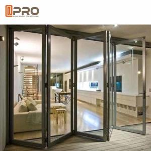 Wholesale Aluminium Exterior Patio Folding Doors Grey Color Thermal Break Double Glass commercial accordion folding doors double from china suppliers
