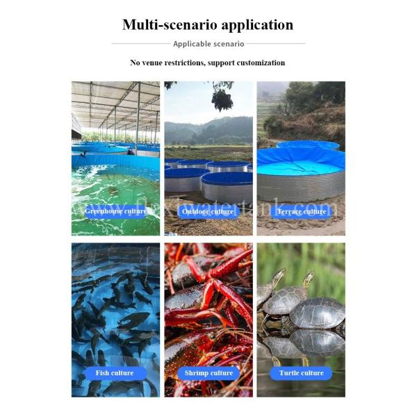 High quality pvc tarpaulin fish pond 2000Liters biofloc fish farming tank