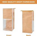 No Odor Thick Brown Bakery Bags with Window Paper Bread Bags Kraft Paper Bags