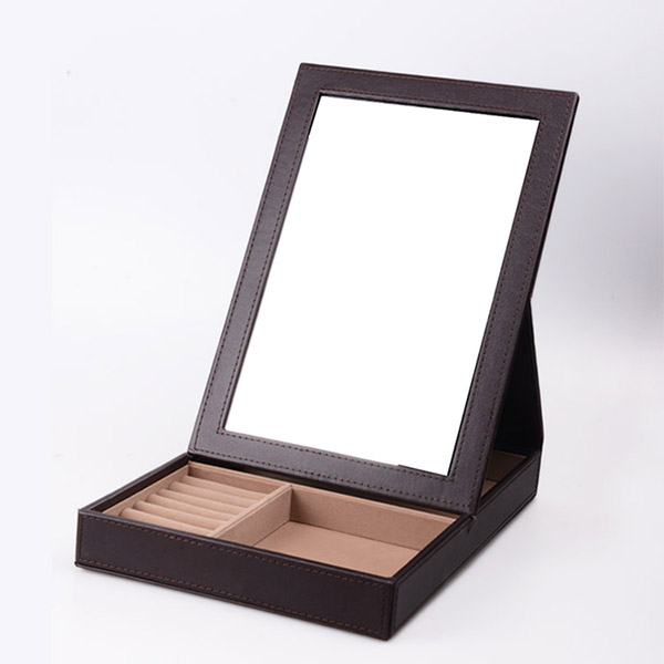 Handmade Luxury Jewelry Display Box With Mirror Inside Custom Logo / Size