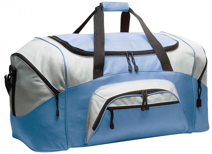 600D Polyester Personalized Sports Duffle Bags Blue Color H32.4cm X W69.2cm X D34.3cm