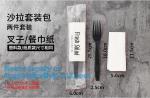 7in1 FDA Aviation Heavyweight Disposable Clear Plastic Camping Cutlery Set with