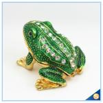 Wholesale Metal Frog With Crystal Jewelry Box Cute Trinket Box For Gifts SCJ753