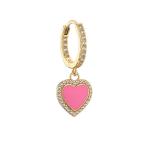 Women Rhinestone Hoop Earrings Jewelry Classic Smiley Face Gold Pendant