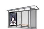 Good Light Transmission Portable Bus Shelters , H Shaped Stainless Steel Glass