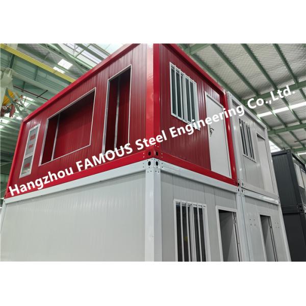 Customized Flat Pack Prefab Container House Rock Wall Panel Easy Installation