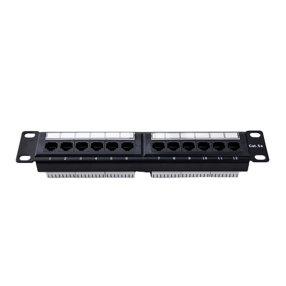 12 Port Cat 6 UTP Patch Panel for Network Server Rack Cabinet Compact and Space-Saving