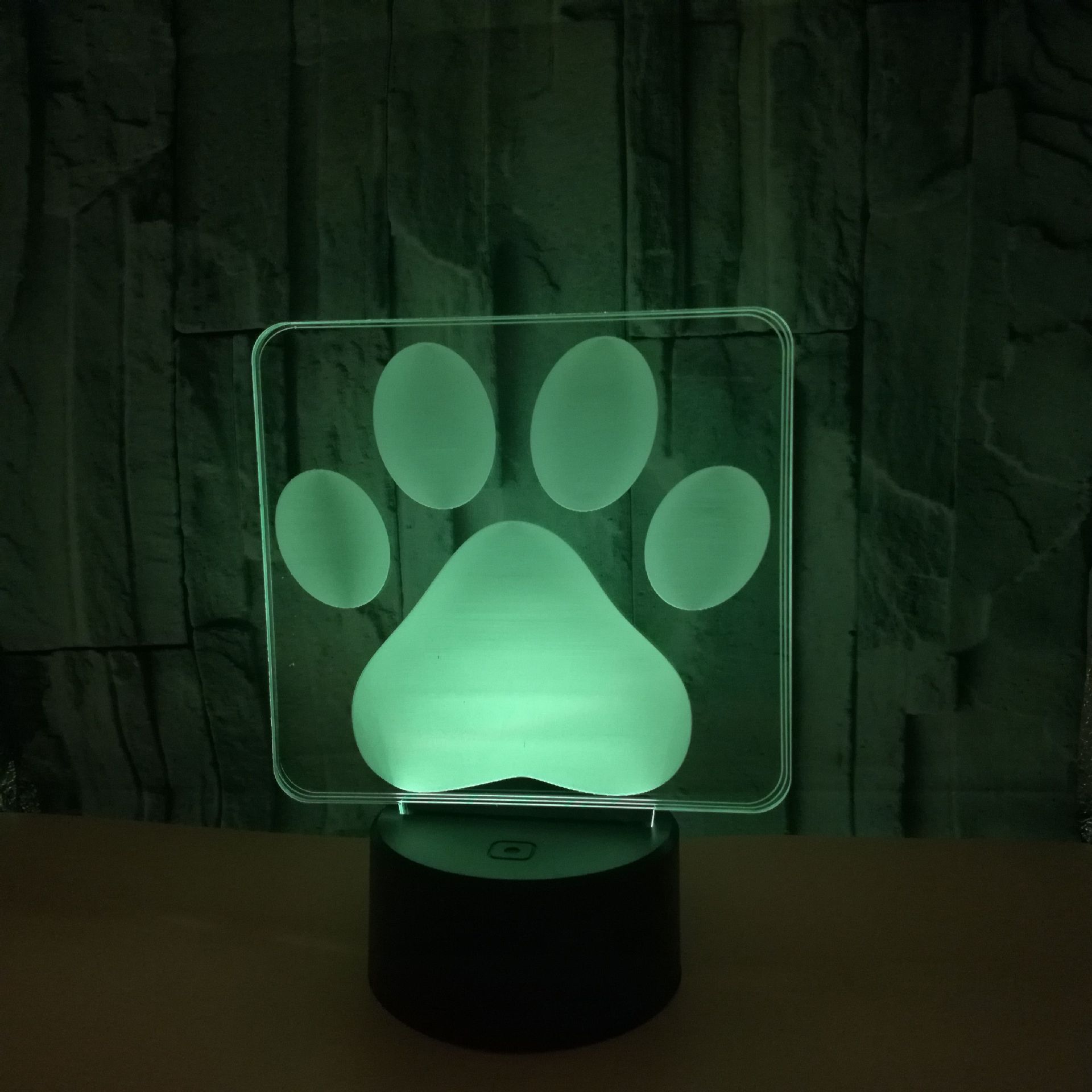 Hot new custom logo sign footprints 3D illusion night lights acrylic visual gradient colorful 3D lights