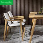 Modern Design Teak Wood Armchairs for Hotel Rattan Garden Furniture in