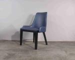 Dark Blue Light Luxury Restaurant Padded Dining Room Chairs Stainless Steel