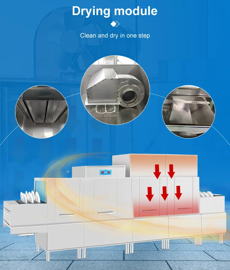 High Efficiency Flight Type Dishwasher / Commercial Restaurant Dishwasher CE