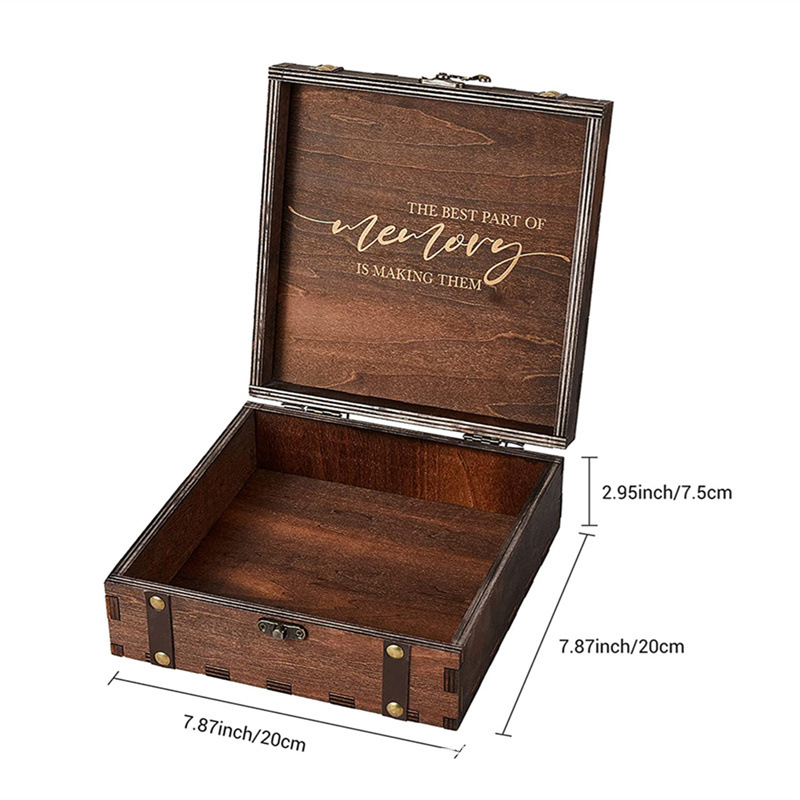 Wooden memory box with personalized acrylic lid - Wedding Bridal Party gift box - Birthday and holiday gifts