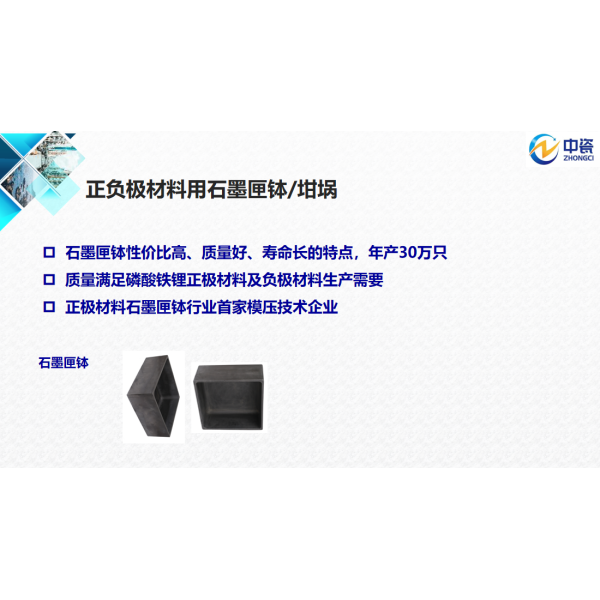 Die Molded Special Graphite Sagger For Sintered Lithium Battery Production