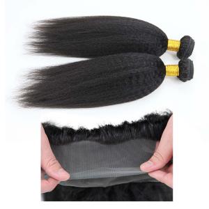 Wholesale Authentic 360 Lace Frontal Band With Bundles Kinky Straight No Shedding from china suppliers