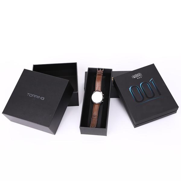 Luxury Exquisit Rectangle Black Matte Men Gift Boxes Lid And Base