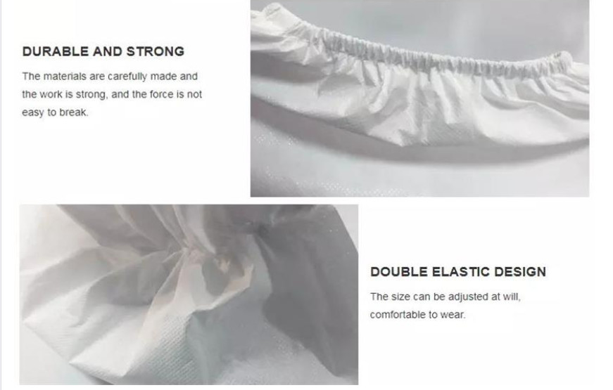 Non Woven Disposable Boot Shoe Covers Non Skid Dustproof Waterproof